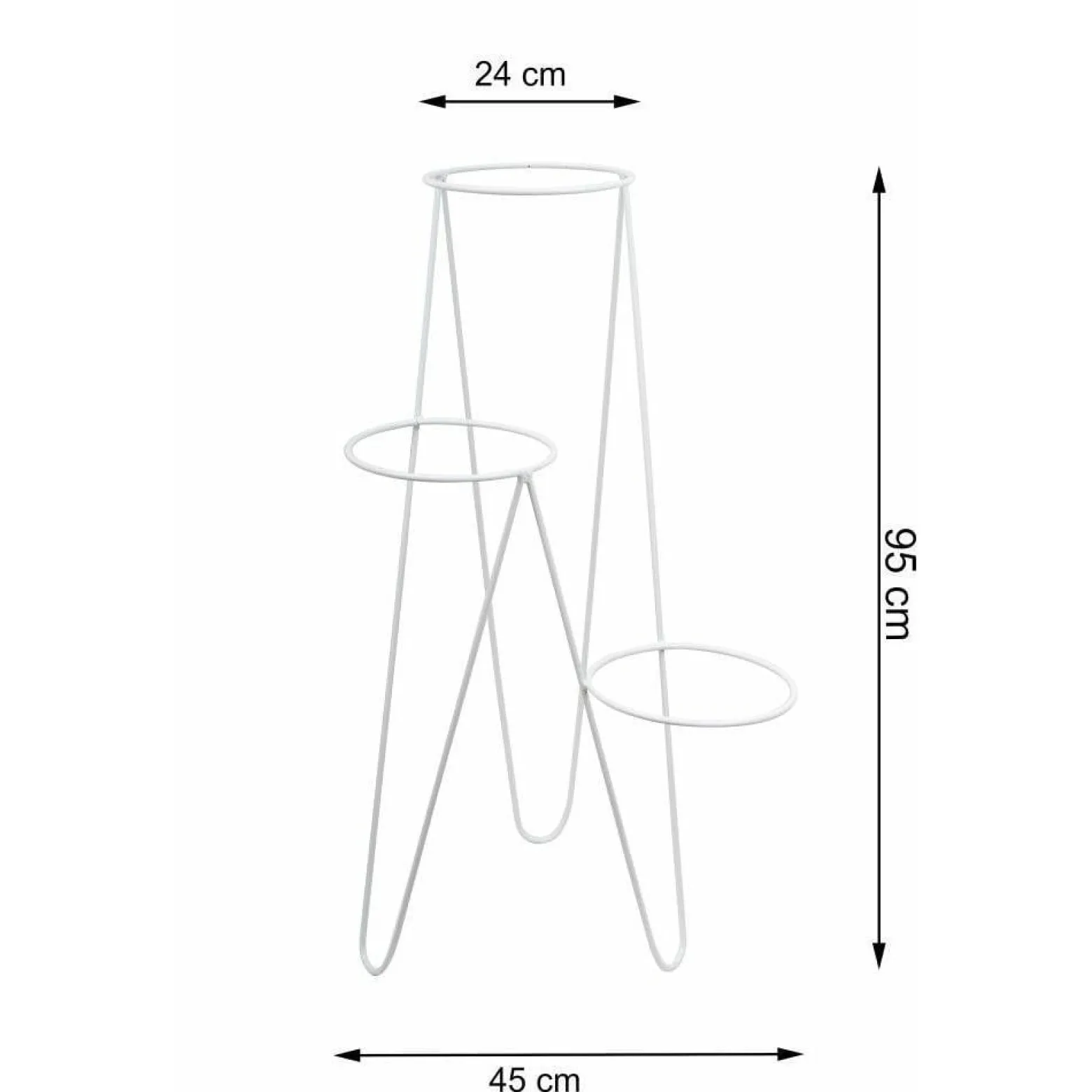 Nowoczesny potrójny kwietnik 95 cm biały GLAM