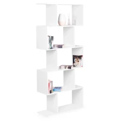 Nowoczesny regał do salonu 5 półek biały ModernHome