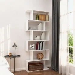 Nowoczesny regał do salonu 5 półek biały ModernHome