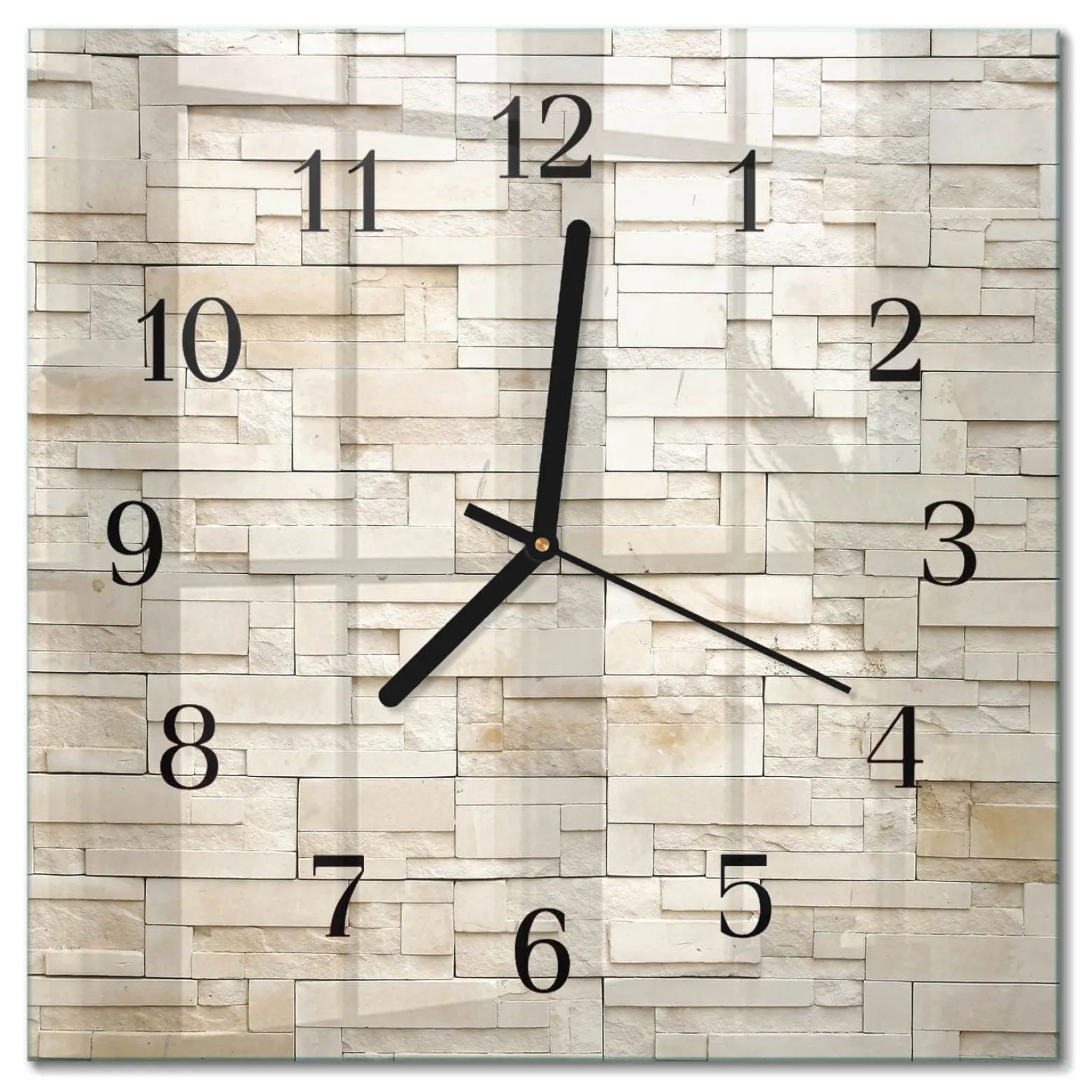 Nowoczesny zegar 30x30 Mur Kamienny design na ścianę