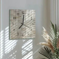 Nowoczesny zegar 30x30 Mur Kamienny design na ścianę