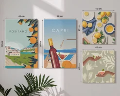 Obraz canvas 4 częściowy Cytryny Positano |40x40, 40x60| Wallfluent