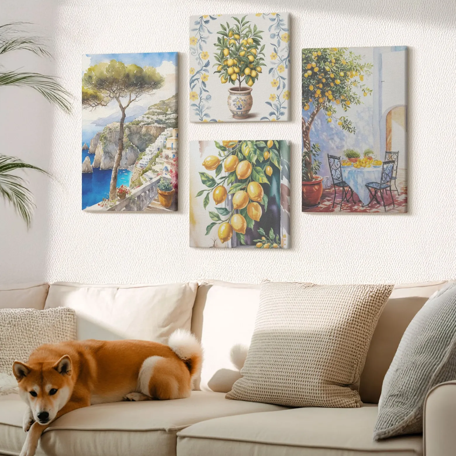 Obraz canvas 4 częściowy Cytrynowe drzewa |40x40, 40x60| Wallfluent