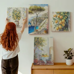 Obraz canvas 4 częściowy Cytrynowe drzewa |40x40, 40x60| Wallfluent