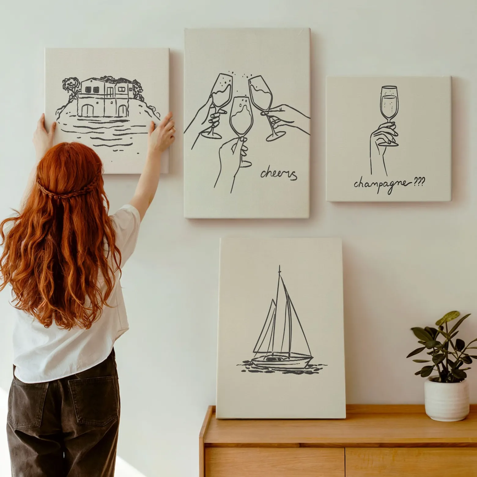 Obraz canvas 4 częściowy Dom żaglówka |40x40, 40x60| Wallfluent