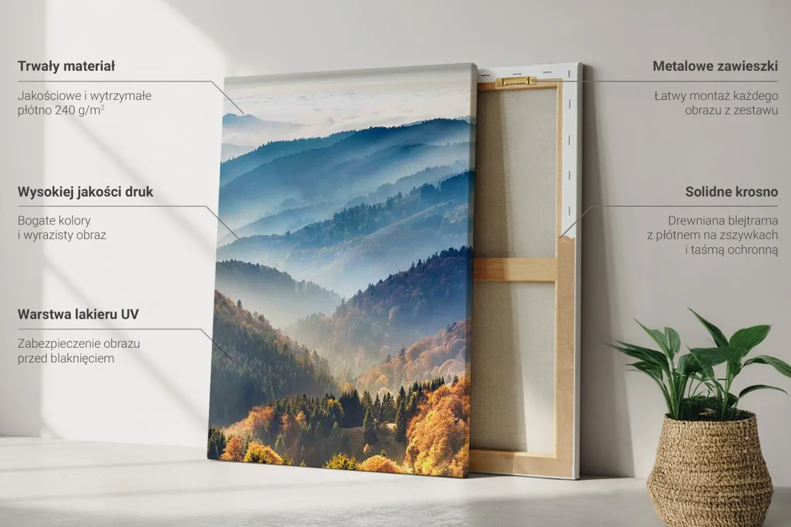 Obraz canvas 3 częściowy Zielone tonacje | 3x40x60 | Wallfluent