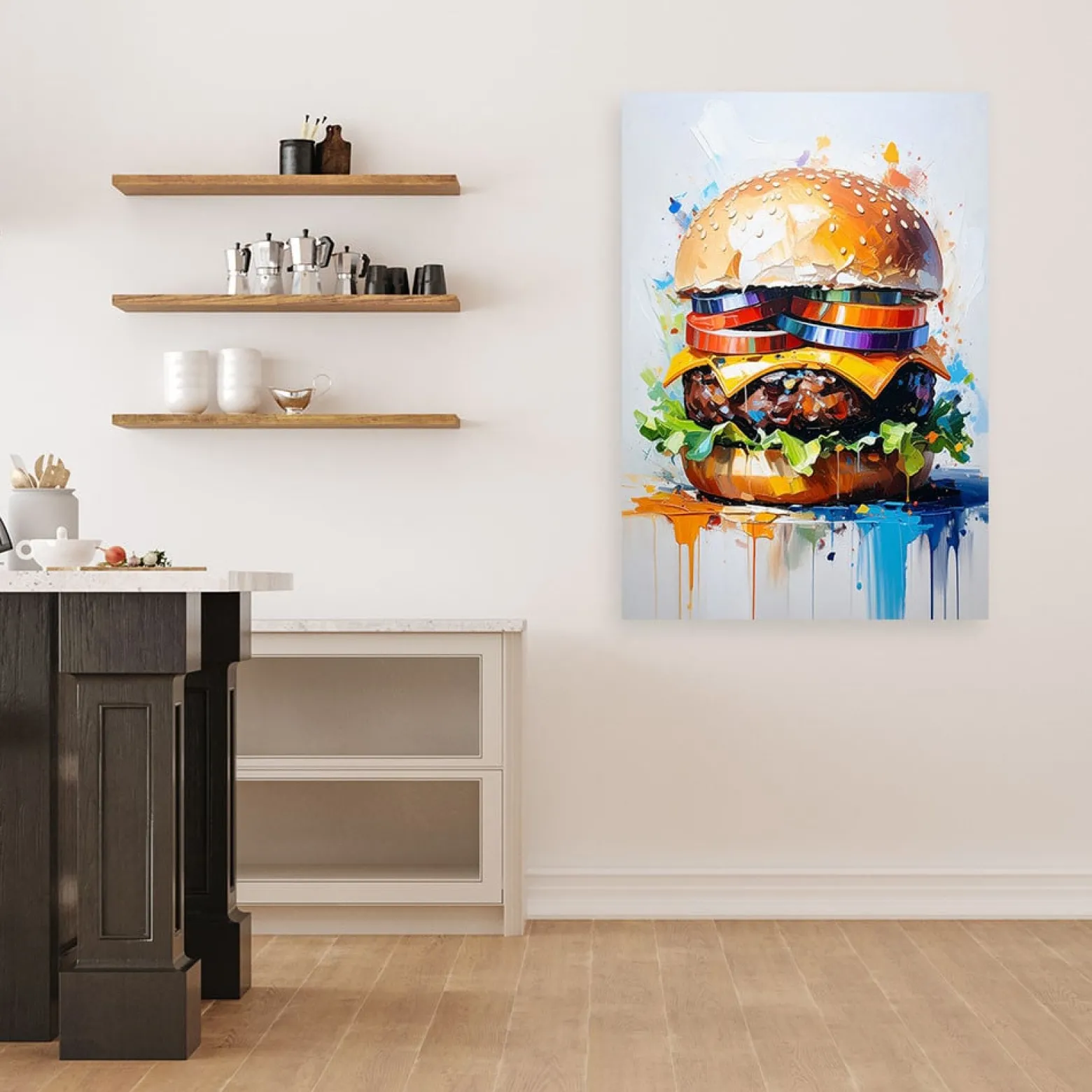 Obraz do kuchni baru jadalni, Hamburger Jedzenie 20x30