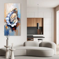 Obraz do kuchni baru restauracji, Ostrygi Małże Owoce morza Sushi 40x80
