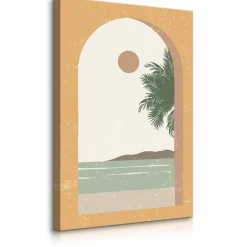 Obraz Widok z Okna na Palmę Akwarelowy Ocean 20x30cm