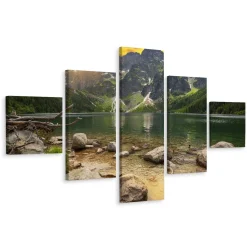 Obraz Wieloczęściowy MORSKIE OKO Góry Pejzaż 3D 150x90cm
