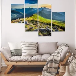 Obraz Wieloczęściowy Pejzaż Górski Skały Widok 3D 80x50cm