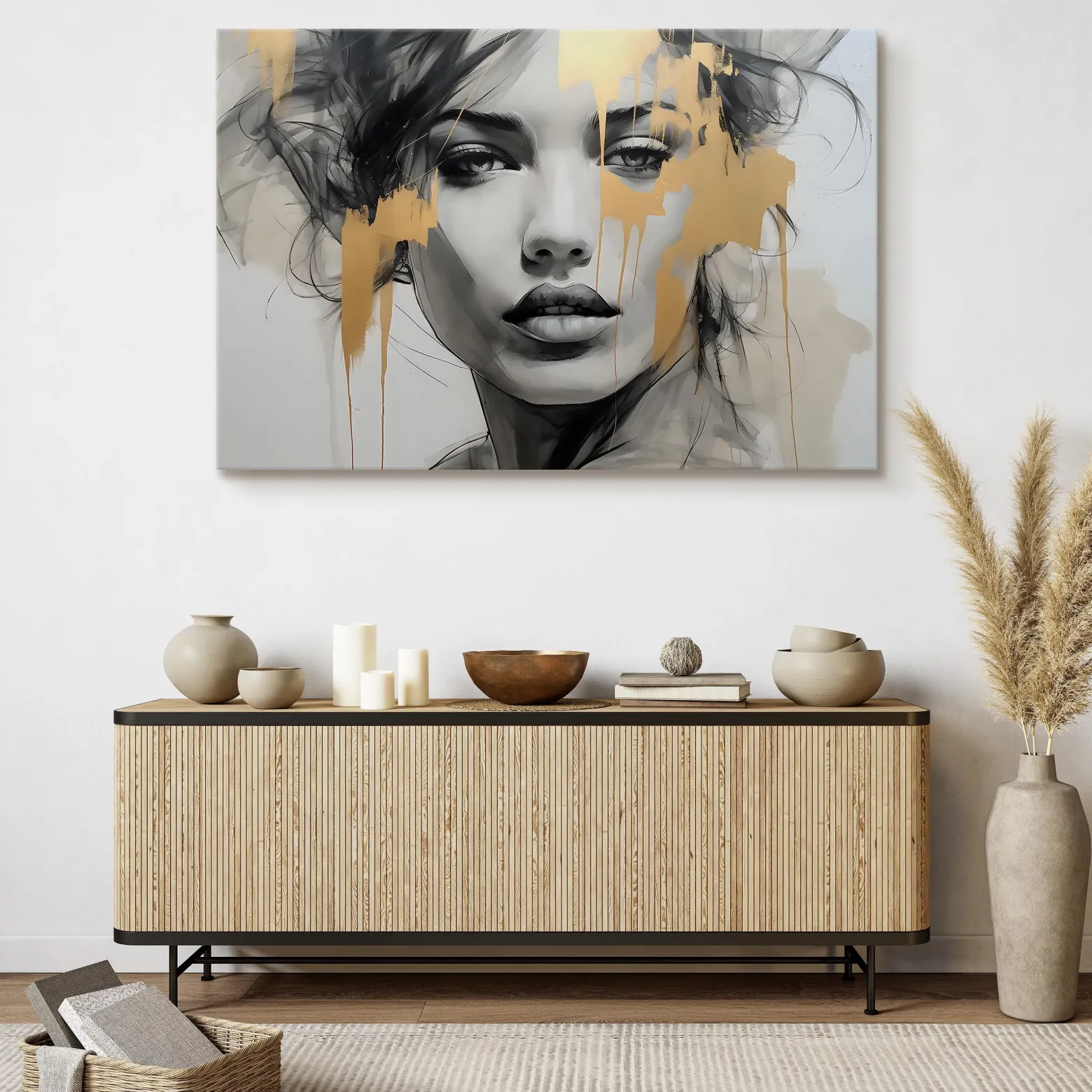 Obraz Abstrakcyjny Portret Kobiety W Stylu Glamour 30x20cm