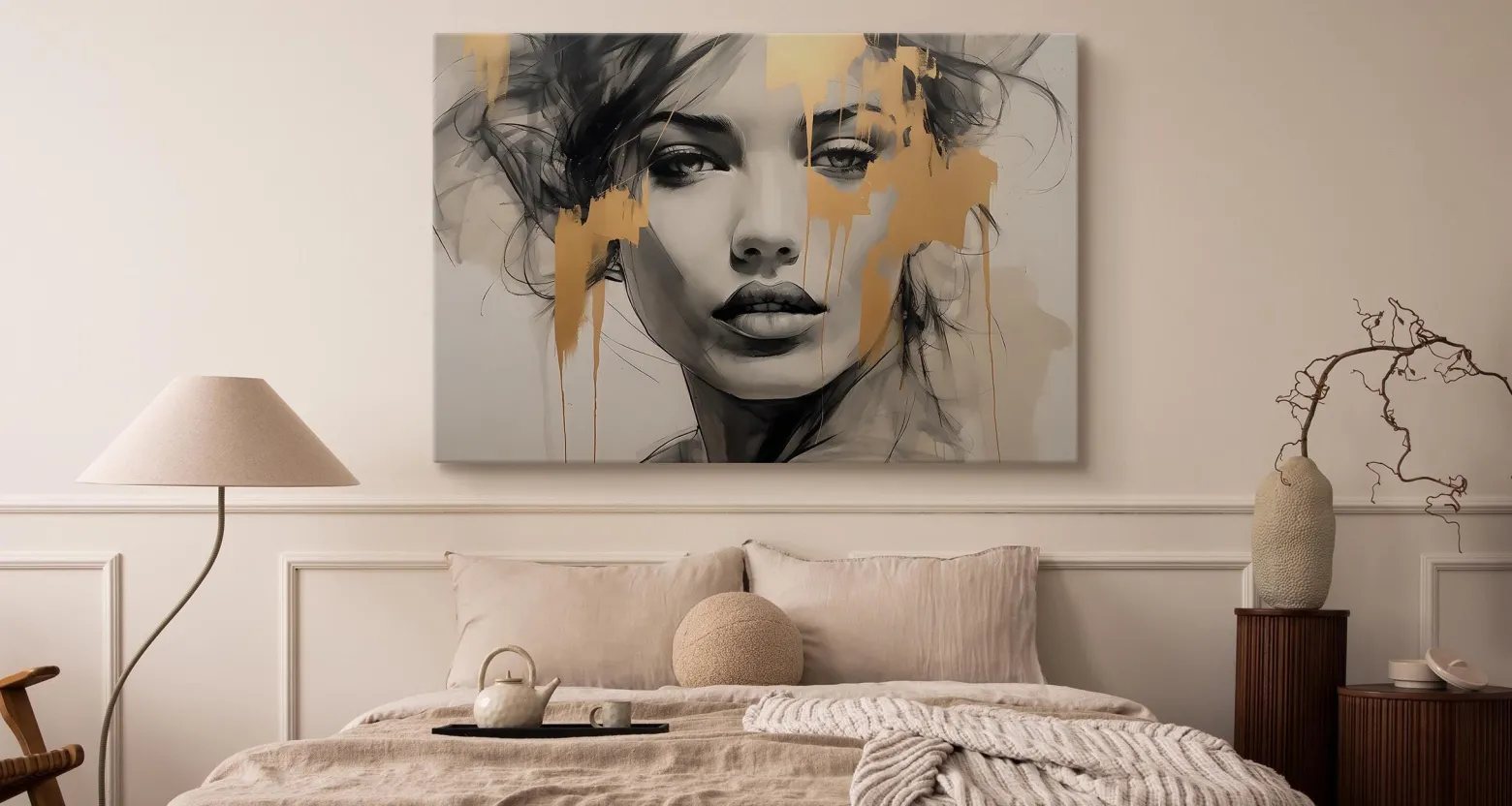 Obraz Abstrakcyjny Portret Kobiety W Stylu Glamour 30x20cm