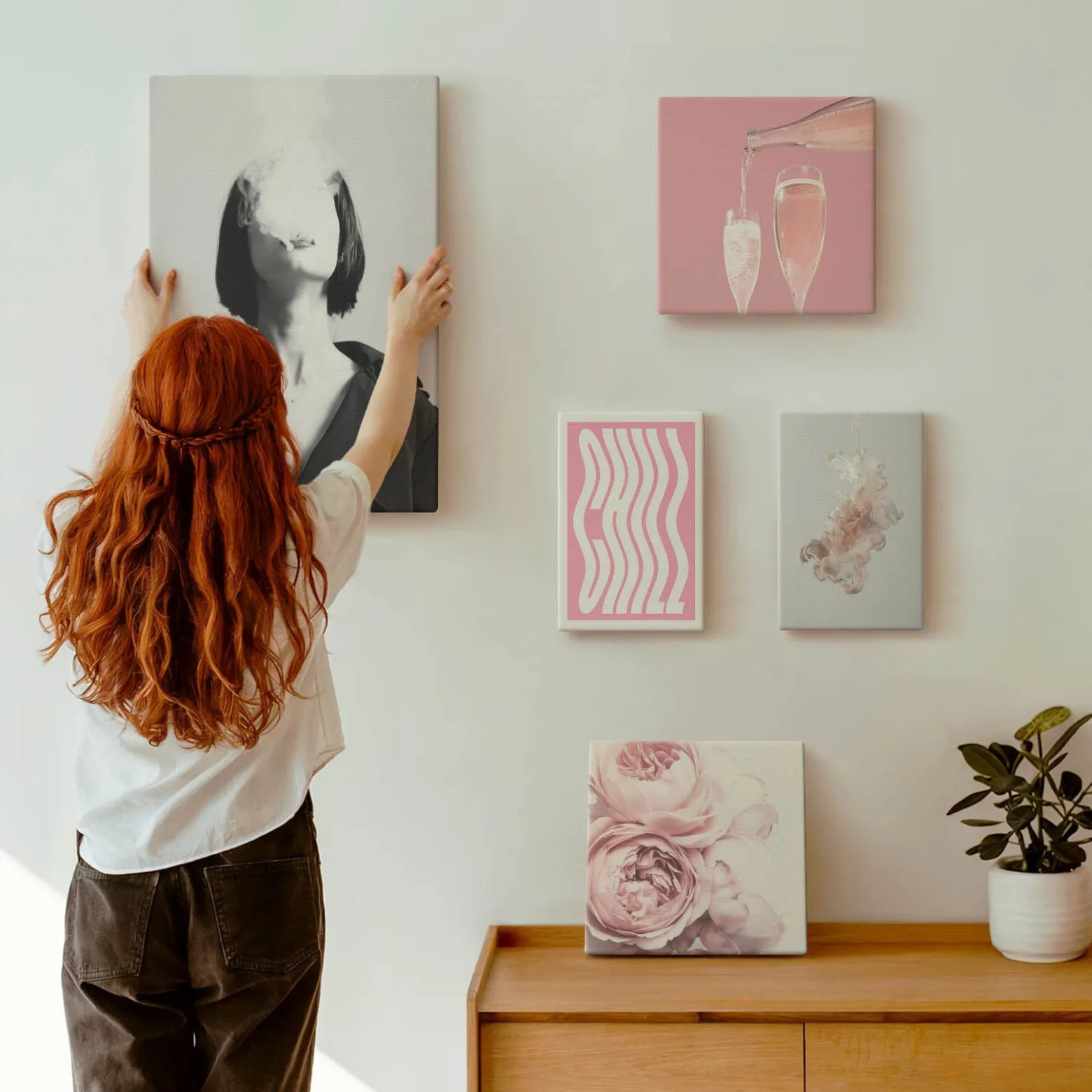 Obraz canvas 5 części Kwiaty i róż|20x30, 30x30, 40x60|Wallfluent