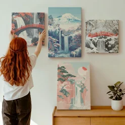 Obraz canvas 4 częściowy Góry drzewa |40x40, 40x60| Wallfluent