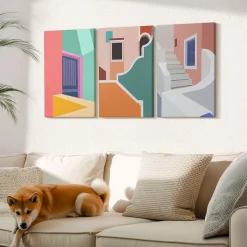 Obraz canvas 3 częściowy Kolorowa architektura | 3x40x60 | Wallfluent