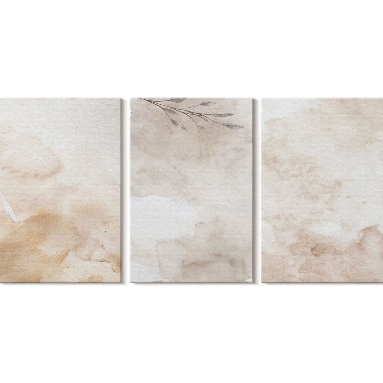 Obraz canvas 3 częściowy Pastelowe liście | 3x40x60 | Wallfluent