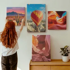 Obraz canvas 4 częściowy Pustynia balon |40x40, 40x60| Wallfluent