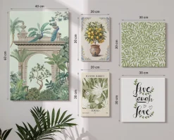 Obraz canvas 5 części Roślinne boho|20x30, 30x30, 40x60|Wallfluent