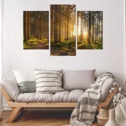 Obraz 3-Częściowy DRZEWA Zachód Słońca 3D 60x40cm