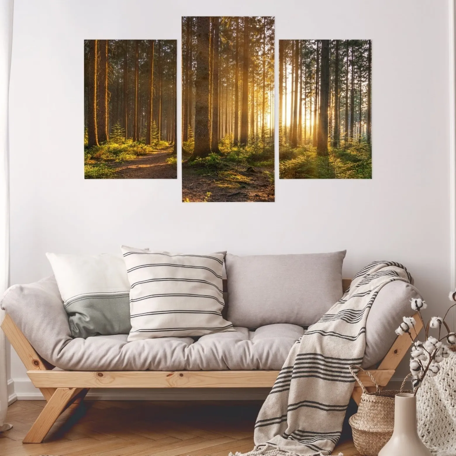 Obraz 3-Częściowy DRZEWA Zachód Słońca 3D 60x40cm