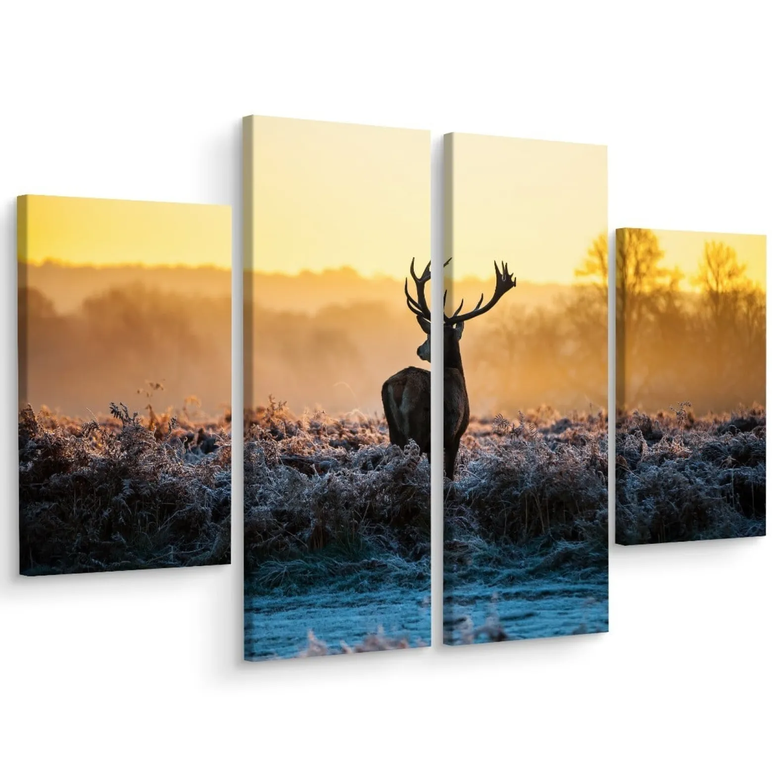 Obraz 4 Częściowy JELEŃ Rykowisko Natura 3D 80x60cm