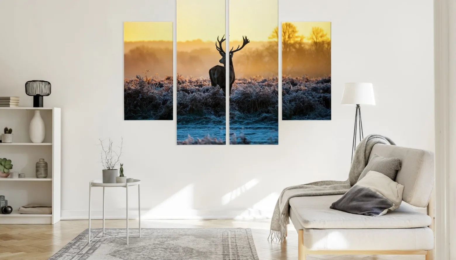 Obraz 4 Częściowy JELEŃ Rykowisko Natura 3D 80x60cm