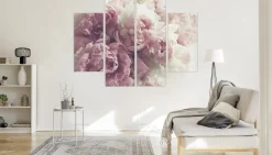 Obraz 4 Częściowy Kwitnące PEONIE Kwiaty 80x60cm