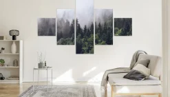 Obraz 5-Częściowy LAS WE MGLE Natura Efekt 3D 150x90cm