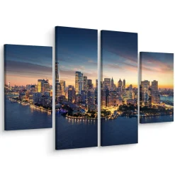 Obraz 4-Częściowy PANORAMA NYC Horyzont 3D 80x60cm