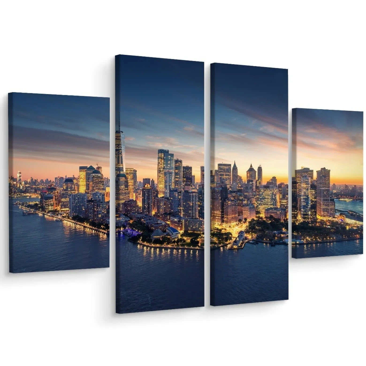 Obraz 4-Częściowy PANORAMA NYC Horyzont 3D 80x60cm