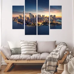 Obraz 4-Częściowy PANORAMA NYC Horyzont 3D 80x60cm