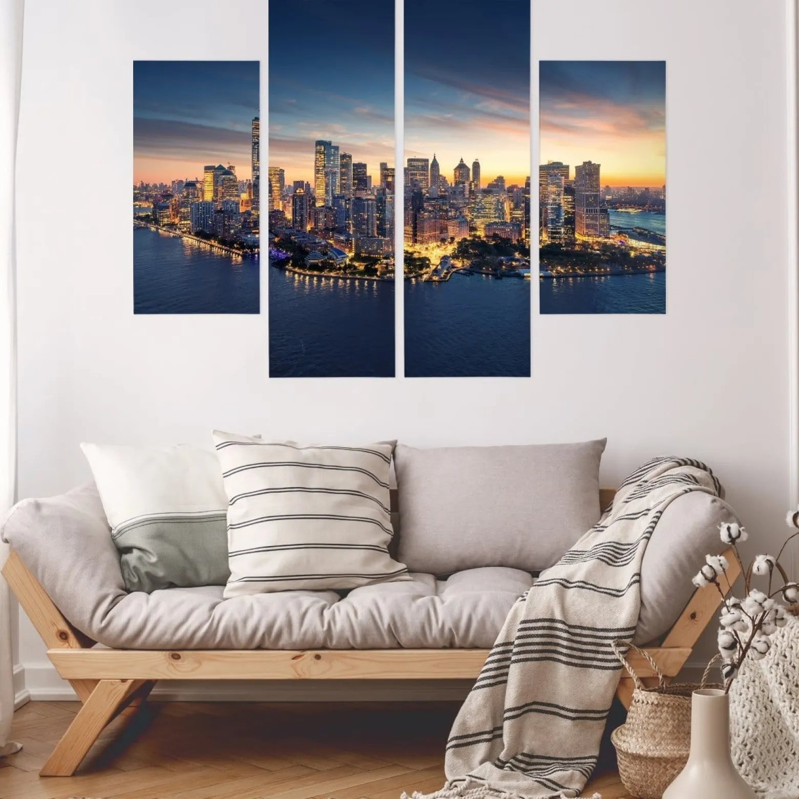 Obraz 4-Częściowy PANORAMA NYC Horyzont 3D 80x60cm