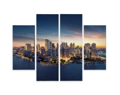 Obraz 4-Częściowy PANORAMA NYC Horyzont 3D 80x60cm