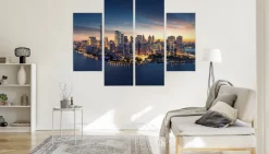 Obraz 4-Częściowy PANORAMA NYC Horyzont 3D 80x60cm