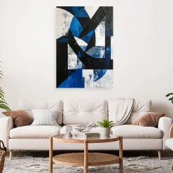Obraz do salonu biura kuchni, Abstrakcyjne kształty niebieski 20x30