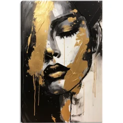 Obraz Do Salonu Nowoczesny Złoty Portret 20x30cm