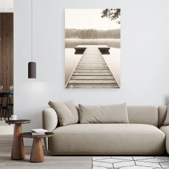 Obraz do salonu sypialni biura, Pomost jezioro pejzaż natura 20x30
