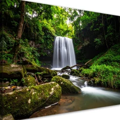 Obraz do salonu sypialni biura, Krajobraz wodospad drzewa natura 30x20