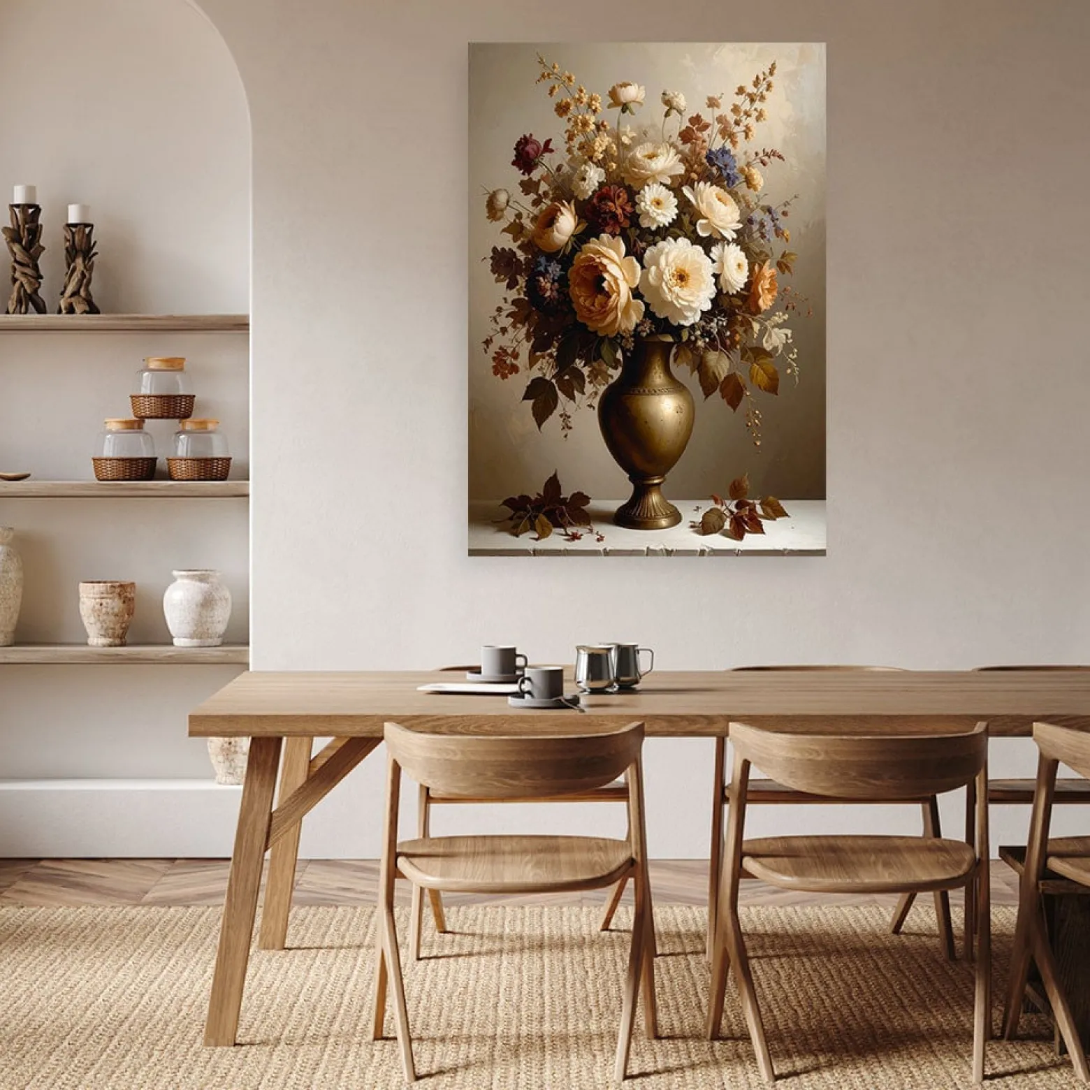 Obraz do salonu sypialni biura kuchni, Bukiet kwiatów w stylu retro 20x30