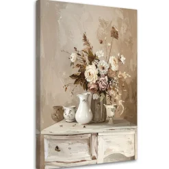 Obraz do salonu sypialni biura loftu, Delikatny Rustykalny Bukiet 30x45