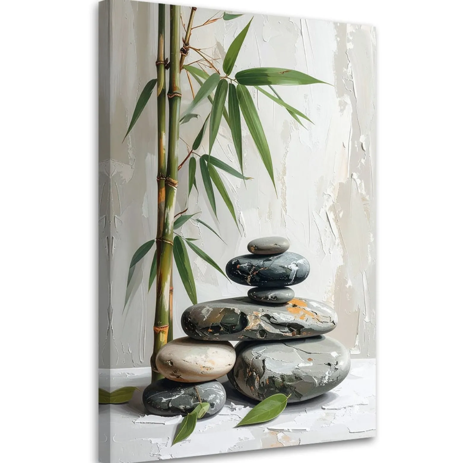 Obraz do salonu sypialni kuchni, Kamienie zen spa liście bambusa 20x30