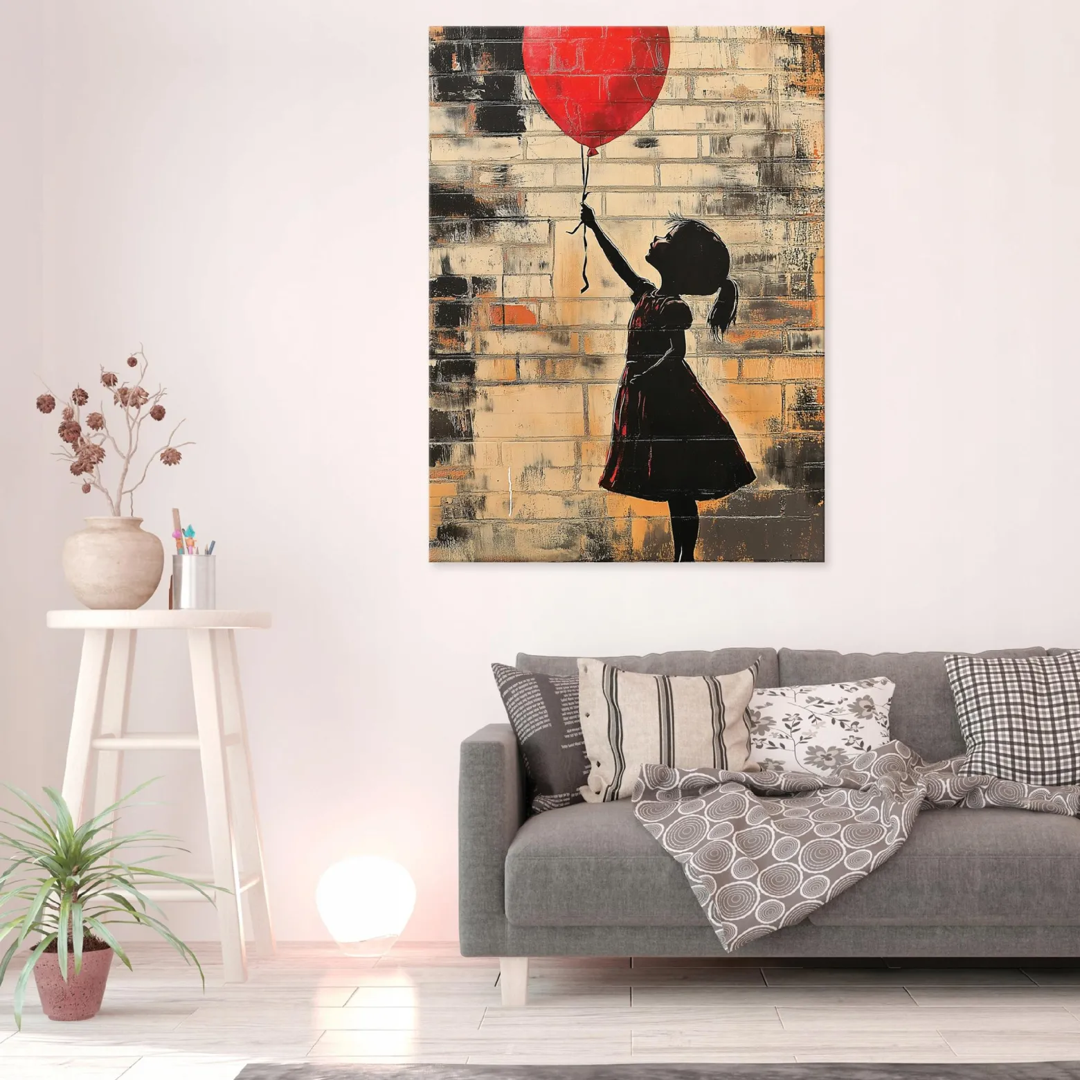 Obraz Do Salonu Sypialni Na Płótnie Abstrakcja Banksy Dziewczynka 60X40