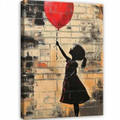Obraz Do Salonu Sypialni Na Płótnie Abstrakcja Banksy Dziewczynka 60X40