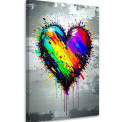 Obraz do sypialni salonu, Kolorowe Serce Graffiti Street Art 20x30
