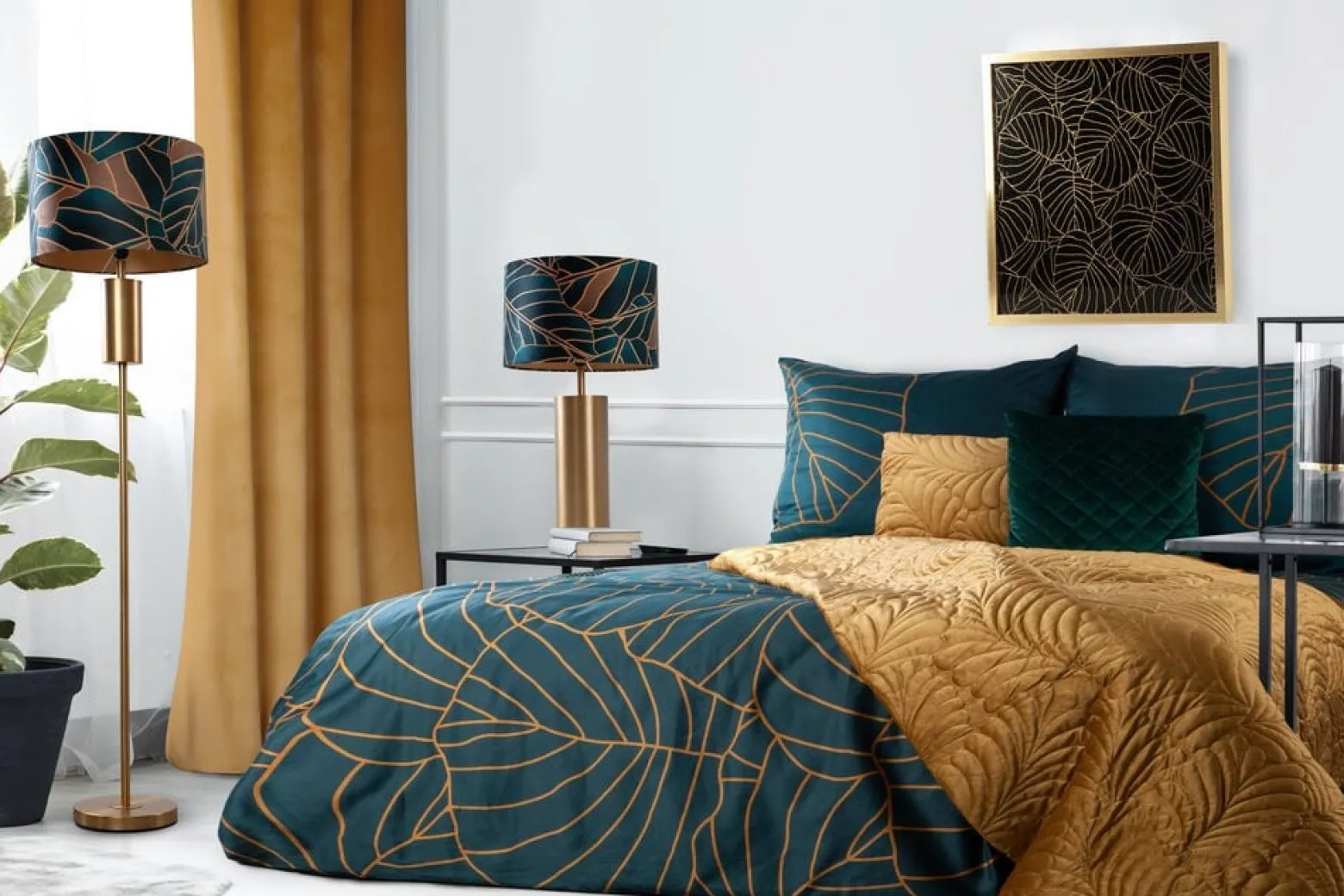 Obraz Glamour LILI2 53x53 cm - Złote Liście