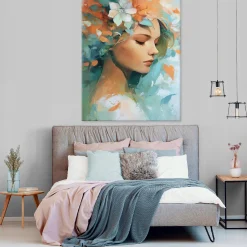 Obraz Kobieta Zielony Na Płótnie Do Sypialni Salonu 40x60