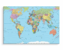 Obraz Kolorowa Polityczna Mapa Świata 30x20cm