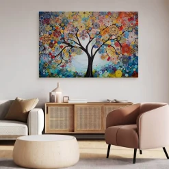 Obraz Kolorowe Kwiaty Na Drzewie W Stylu Boho 30x20cm
