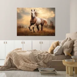 Obraz Koń W Galopie Zwierzęta Do Sypialni Salonu Kuchni Na Płótnie 60X40